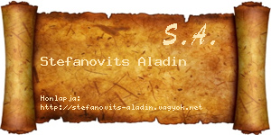 Stefanovits Aladin névjegykártya